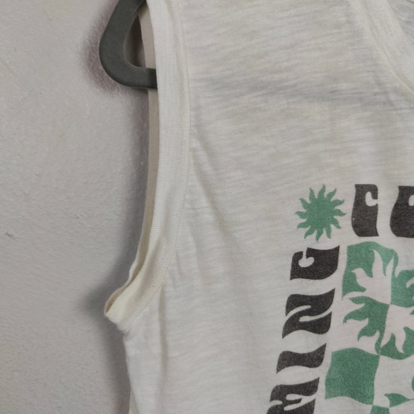 Girl Dangerous Tank Top Womens Small Cosmic Dreaming Graphic Muscle Tee White - Picture 4 of 9